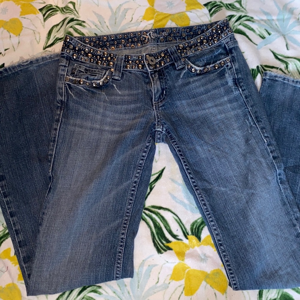studded miss me blue jeans low rise